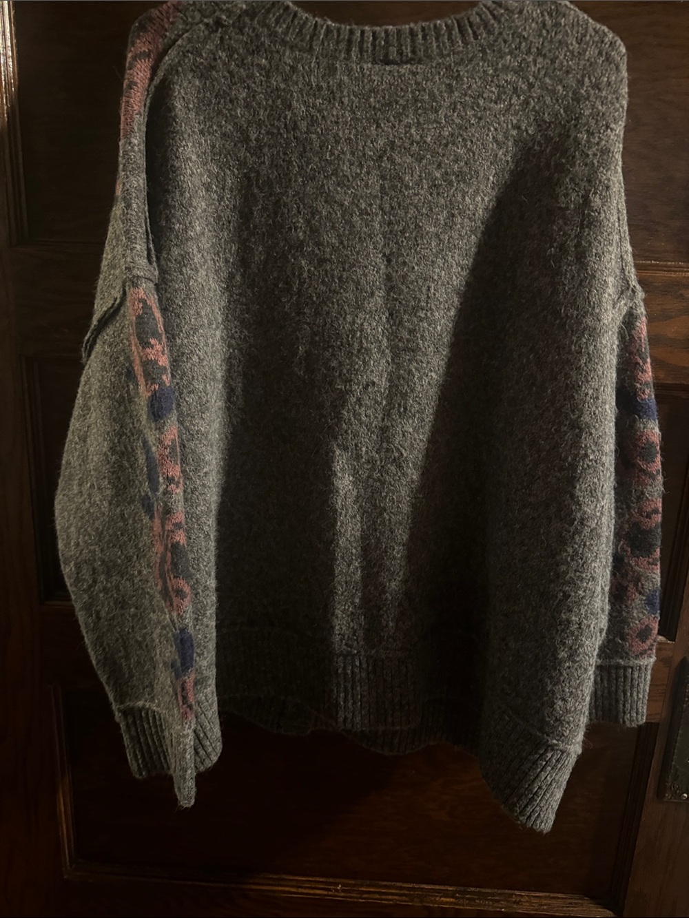 Torrid, NWT Gray Cardigan with Pink & Navy Floral Accents - Picture 4 of 9